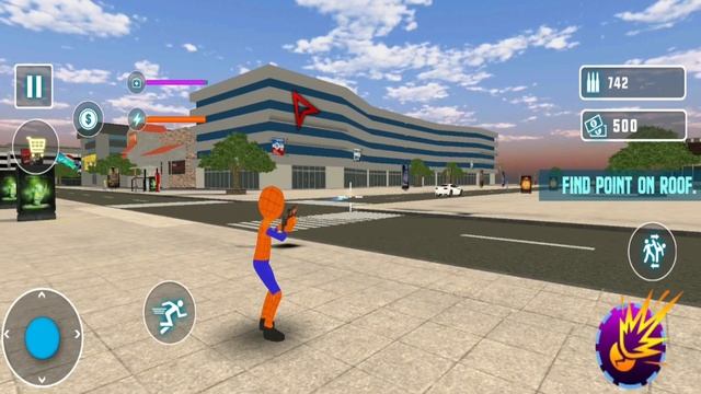 Flying Stickman Rope Hero: Android Games смотреть онлайн