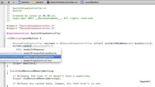 Xcode 4 iPhone SDK Tutorial - Switch views HD смотреть онлайн