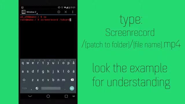 How to screen record Android using Terminal emulator Android L смотреть онлайн