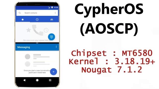 [MT6580] CypherOS 4.1.2 (AOSCP) for Kernel 3.18.19 Nougat 7.1.2 смотреть онлайн