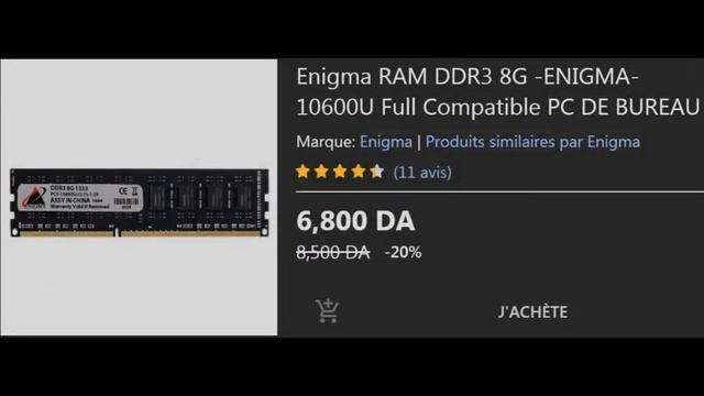 Quelque Prix Des RAM Pour PC En Algérie смотреть онлайн