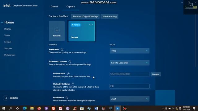 Screen recording with intel Graphics command center смотреть онлайн