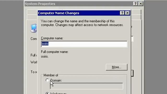 Connecting and changing domain and working group in windows 2003 server смотреть онлайн