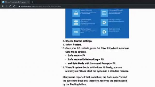 Windows 10 Doesn't boot after updating BIOS (FIX!!)