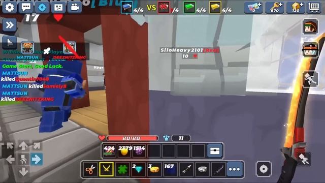 Playing Rank Mode with Dragon Hunter Party in BedWars! Blockman Go