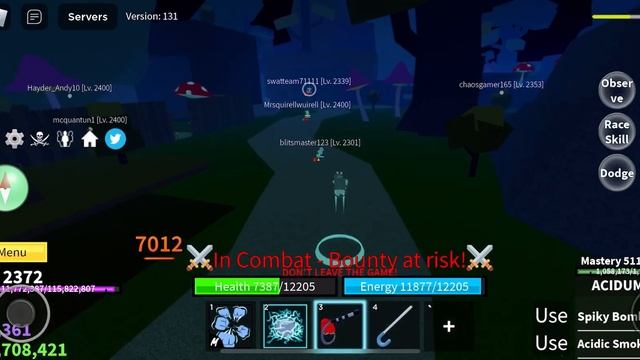 Acidum Rifle Bounty Hunting Mobile | Blox Fruits смотреть онлайн