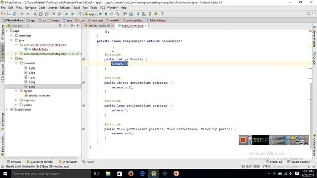 Gallery in Android Studio Ex-5 смотреть онлайн