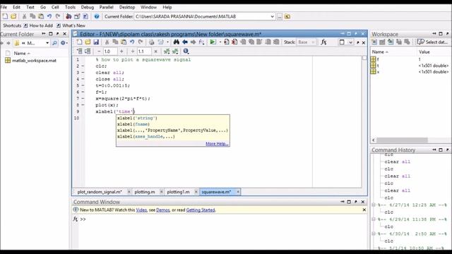 How to plot a square wave signal in matlab by writing programming смотреть онлайн