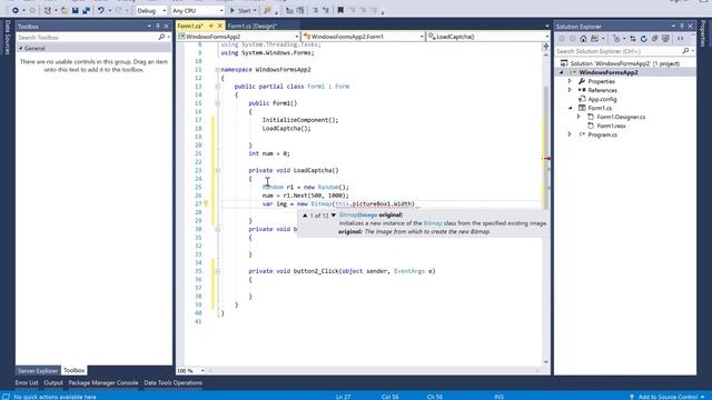 Image Captcha Example in Windows Form смотреть онлайн
