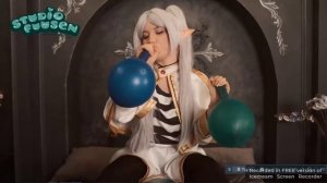 cosplay Friren blow balloon