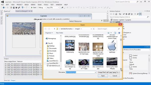 Tutorial, curs video Windows Forms Application Visual C# - Aplicație, capitale смотреть онлайн