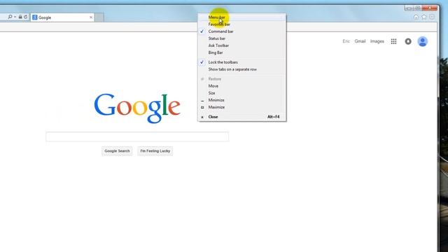 Internet Explorer - Fix Missing Menu Bar смотреть онлайн