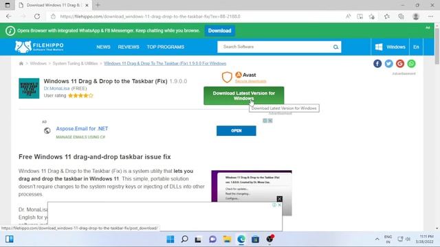 Enable Drag & Drop Features To The Taskbar On Windows 11 Easily !! Just One Click ! смотреть онлайн