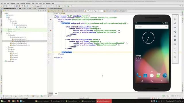 Custom button with gradient and ripple effect in Android смотреть онлайн