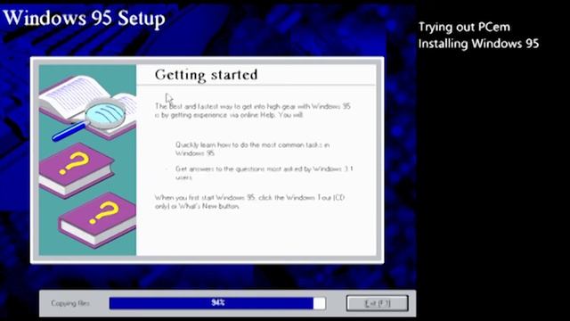 Installing Windows 95 on PCem (Timelapse) смотреть онлайн