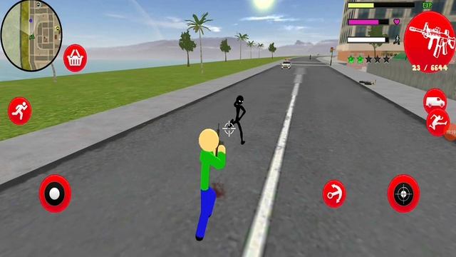 Süper Kahraman Boldi Çöp Adam - Baldi Stickman Rope Hero Gangstar #12 - Android Gameplay смотреть онлайн