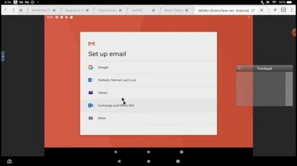Android x86 in a browser... (Weird) (But no WiFi) :(