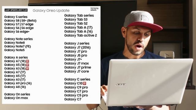 Vaza lista dos aparelhos da SAMSUNG que receberão o Android 8.0 OREO смотреть онлайн