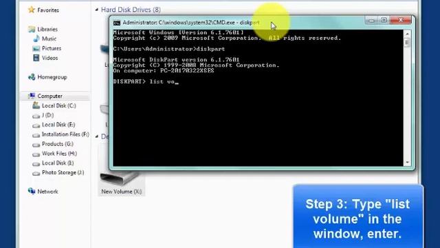 Convert raw file system to ntfs with CMD command prompt смотреть онлайн