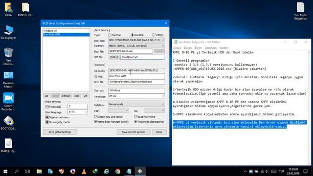 KMPE8 10 PE yi Yerleşik HDD den Başlatma смотреть онлайн