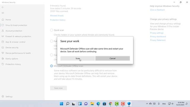 حذف الفيروسات الصعبة بجميع أنواعها وأزالة البرامج الضارة بأستخدام Microsoft Defender Offline scan смотреть онлайн