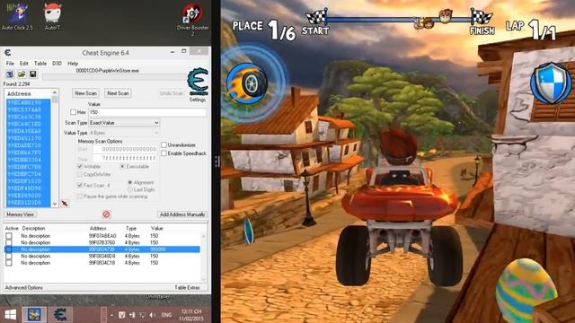 Beach Buggy Racing (COINS & DIAMOND) by Cheat Engine in Windows 8.1 смотреть онлайн