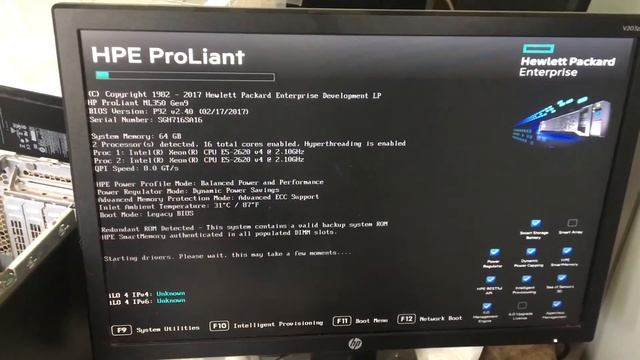 Hp proliant ml350 gen9 Server not working смотреть онлайн