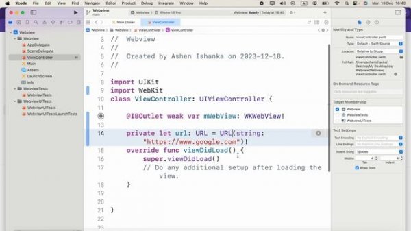 How to use WebKit View in iOS Swift Application | Create a WebView Application in Xcode