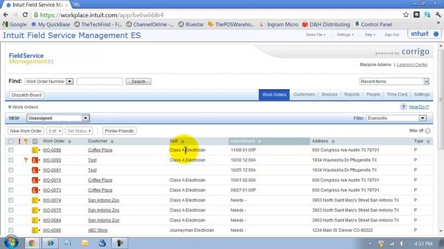 QuickBooks Filter Work Order - Intuit Field Service Management - Corrigo FSM - Location or Route смотреть онлайн