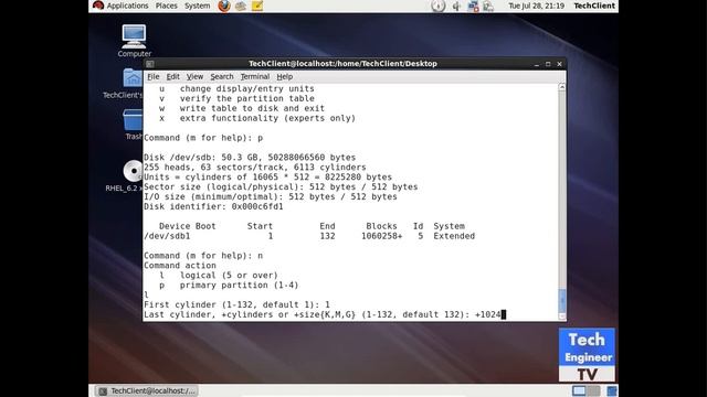 Create, Delete Extended, Logical Partition in RHEL (Red Hat Enterprise Linux) OS смотреть онлайн