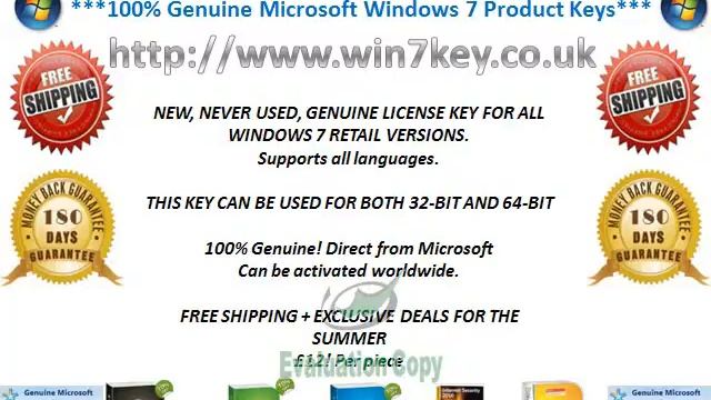 Windows 7 Product Activation Keys FREE SHIPPING