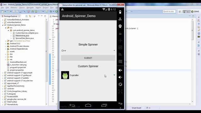 Android Spinner Demo смотреть онлайн