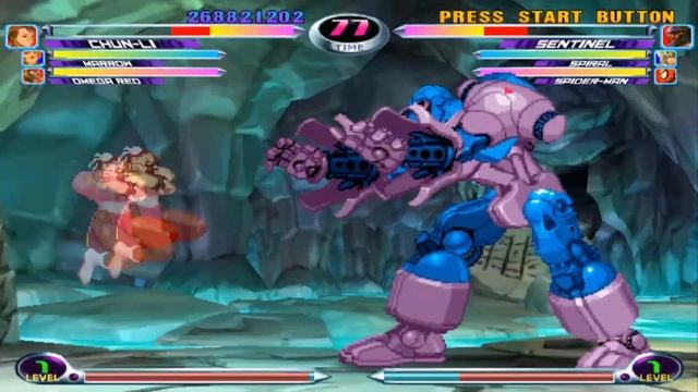 Marvel vs Capcom 2 Arcade Mode Gameplay Chun Li, Marrow, Omega Red смотреть онлайн