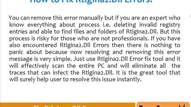 Fix Rtlgina2.Dll Errors смотреть онлайн