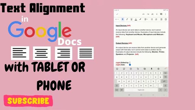 Text Alignment in Google Docs using a tablet смотреть онлайн