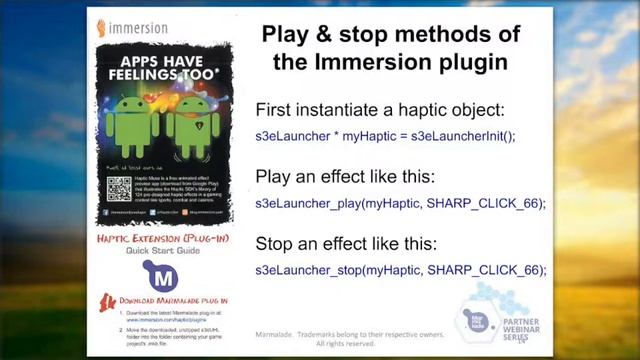 Immersion: Spice up your games with Haptic effects - Marmalade Webinar смотреть онлайн
