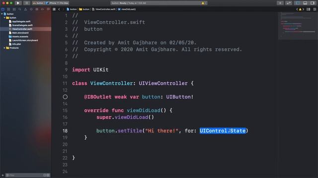 Swift Tutorial - Custom UIButton (Swift 5 : Xcode 11) | Creating a UIButton With Rounded Corners смотреть онлайн