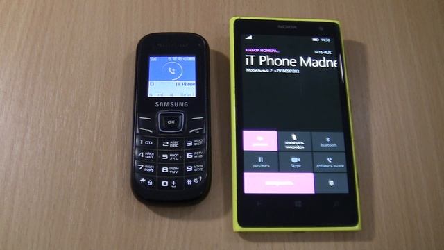 Incoming call & Outgoing call at the Same Time Nokia lumia 1020 + Samsung 1200M black смотреть онлайн