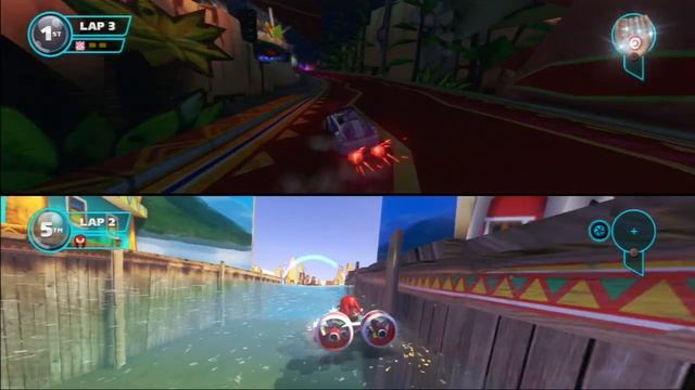 Sonic & All Stars Racing Transformed PS3 Part 12, 2 Player (Samba Studios, Battle Race) смотреть онлайн