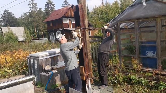 установка столба в Анатольской смотреть онлайн