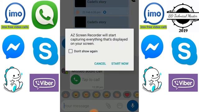 How to Record Video call on IMO, Bigo, Whats's app, messenger on Mobile 2019 смотреть онлайн
