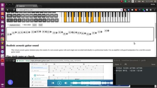 Billie Holiday - Warpaint on virtual guitar смотреть онлайн