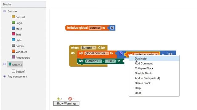 Thunkable Basics: Click And Count