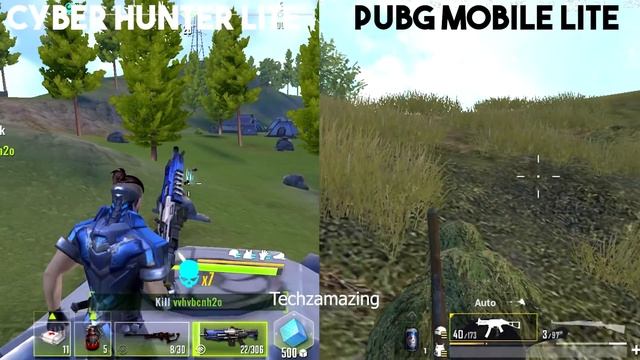 PUBG MOBILE LITE vs CYBER HUNTER LITE - COMPARISON смотреть онлайн