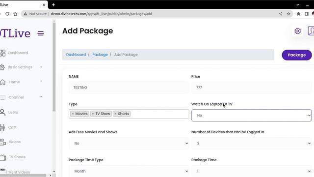 DTLive - Subscription Membership configuration on Admin Panel смотреть онлайн
