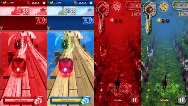 Sonic Dash Vs Temple Run Brave Red Vs Original Color - Game Play Android смотреть онлайн