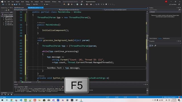 CSharp #028: How To Use ThreadPool, Dispatcher, And DispatcherObject