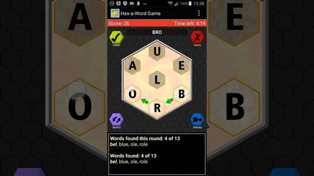 Gameplay video for Hex-a-Word on Android смотреть онлайн