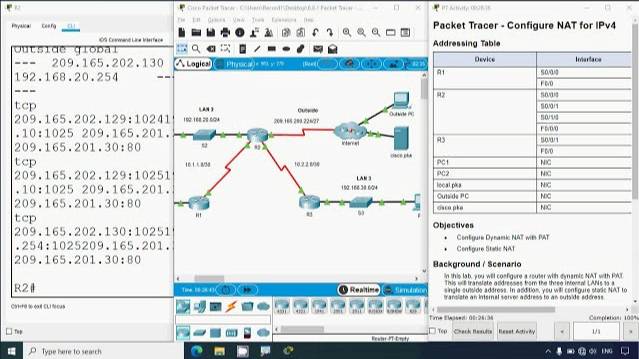 6.8.1 Packet Tracer - Configure NAT for IPv4 смотреть онлайн