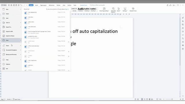 How To Turn Off Auto Capitalization In Wps Office Writer
